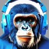 Dj Monkey With Headphones Diamond Painting