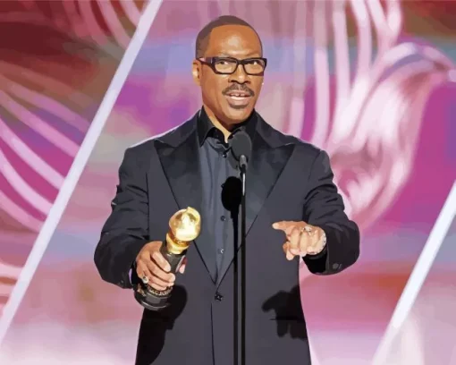 Eddie Murphy With Award Diamond Painting