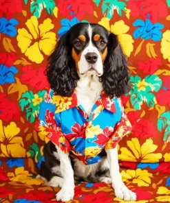 English Cocker Spaniel In Hawaiin Shirt Diamond Painting