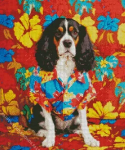 English Cocker Spaniel In Hawaiin Shirt Diamond Painting