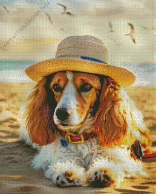 English Cocker Spaniel In The Beach Diamond Painting