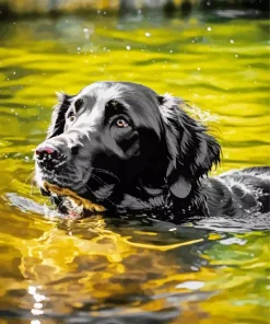 English Cocker Spaniel Swimming Diamond Painting