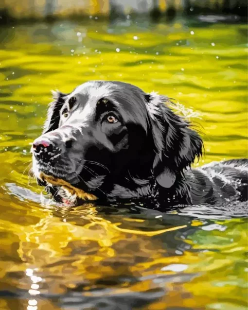 English Cocker Spaniel Swimming Diamond Painting