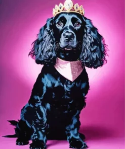 English Cocker Spaniel With Crown Diamond Painting