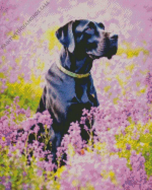 German Shorthaired Pointer In Lavednder Field Diamond Painting