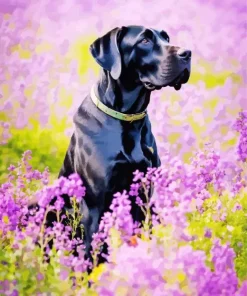 German Shorthaired Pointer In Lavednder Field Diamond Painting