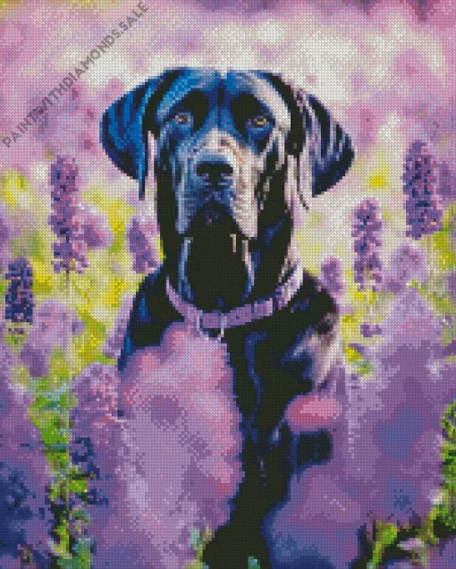 German Shorthaired Pointer In Lavender Diamond Painting