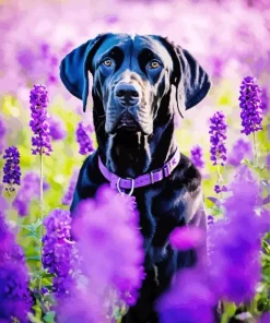 German Shorthaired Pointer In Lavender Diamond Painting