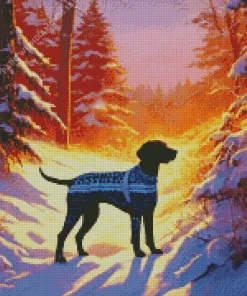 German Shorthaired Pointer Silhouette Diamond Painting