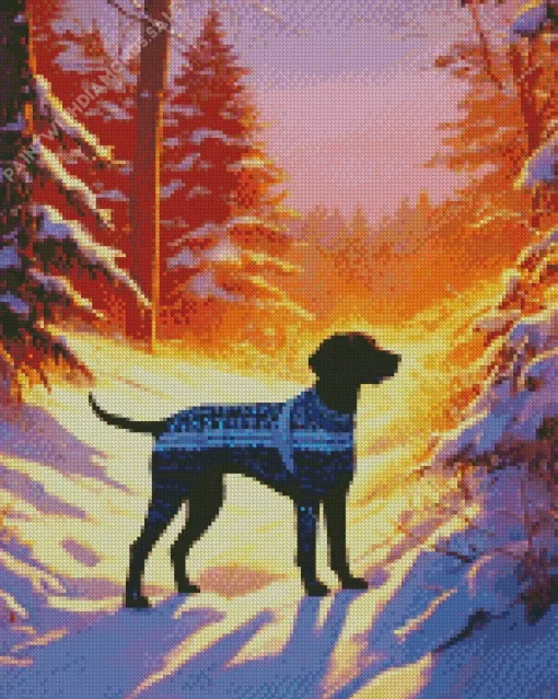 German Shorthaired Pointer Silhouette Diamond Painting