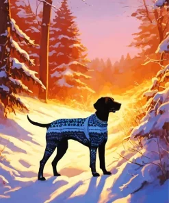 German Shorthaired Pointer Silhouette Diamond Painting