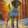 German Shorthaired Pointer With Sunset Diamond Painting