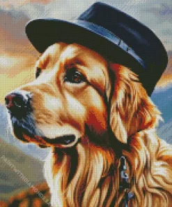 Golden Retriever Hat Diamond Painting