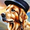 Golden Retriever Hat Diamond Painting