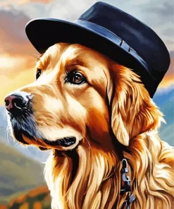 Golden Retriever Hat Diamond Painting