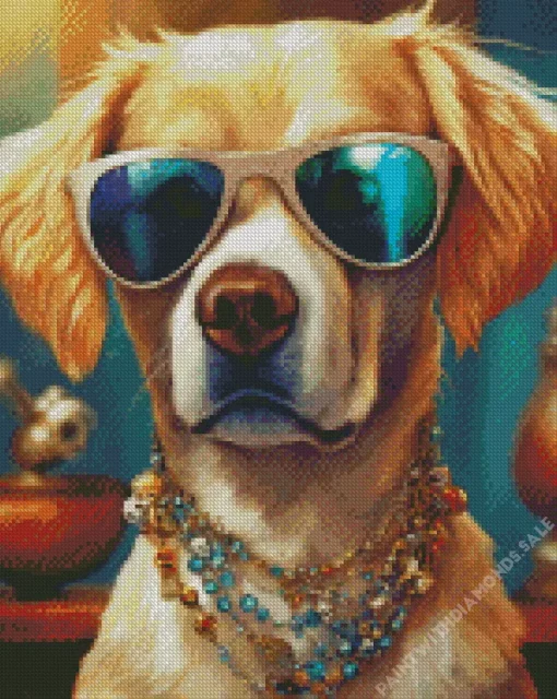 Golden Retriever Sunglasses Diamond Painting