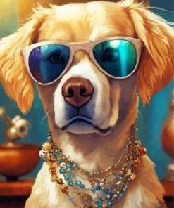 Golden Retriever Sunglasses Diamond Painting