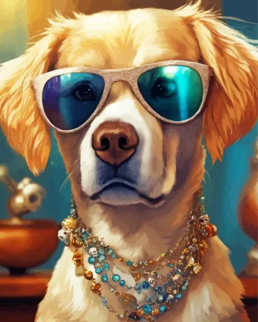 Golden Retriever Sunglasses Diamond Painting