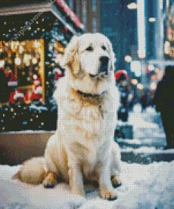 Great Pyrenees In Snow Diamond Painting