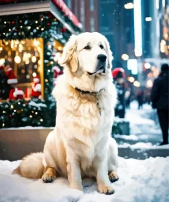 Great Pyrenees In Snow Diamond Painting