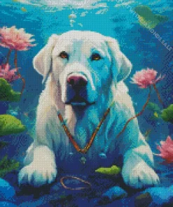 Great Pyrenees In The Sea Diamond Painting