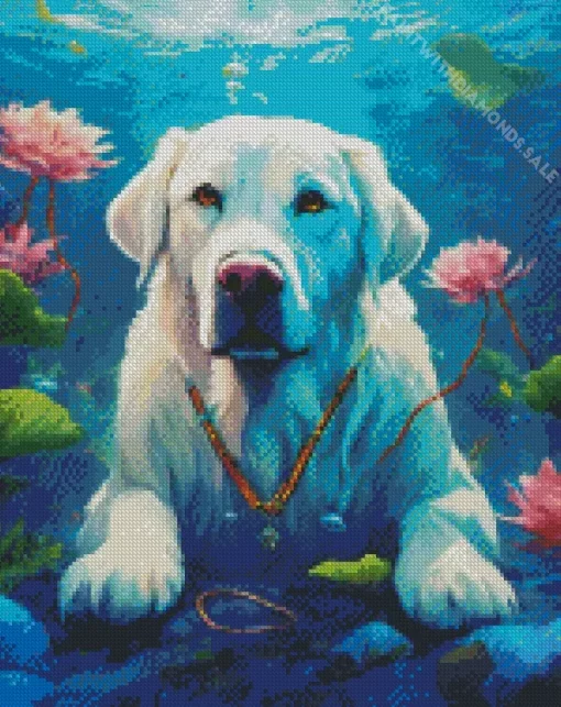 Great Pyrenees In The Sea Diamond Painting