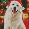 Great Pyrenees With Santa Hat Diamond Painting