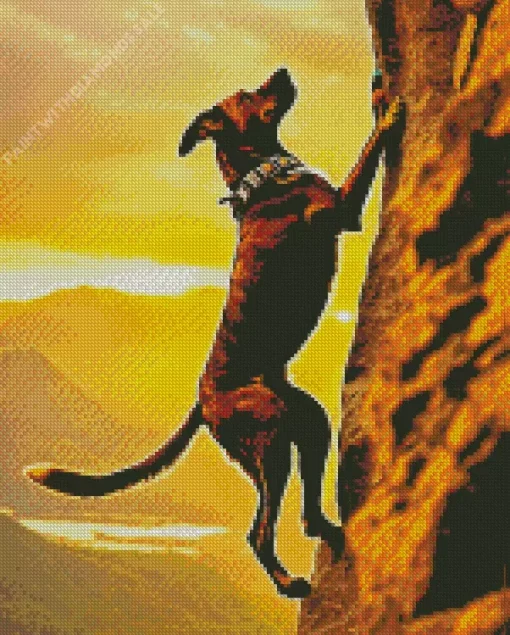 Greyhound Climbing Diamond Painting