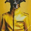 Greyhound In A Yellow Jacket Diamond Painting