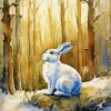 Hare In Snow Diamond Painting