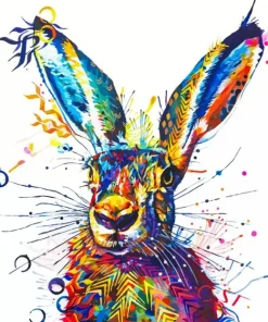 Hare Splatter Diamond Painting