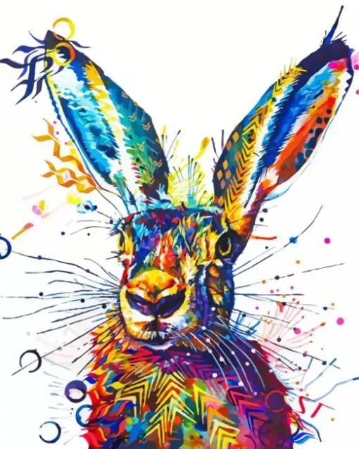 Hare Splatter Diamond Painting