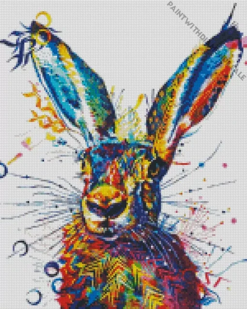 Hare Splatter Diamond Painting