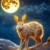 Hare With Full Moon Diamond Painting