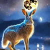 Hare With Moonlight Diamond Painting