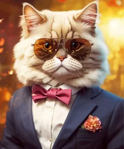 Himalayan Cat In Suit Diamond Painting