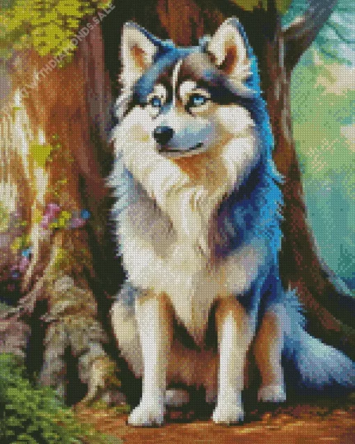 Husky Dog In Forest Diamond Painting