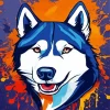 Husky Dog Splash Diamond Painting