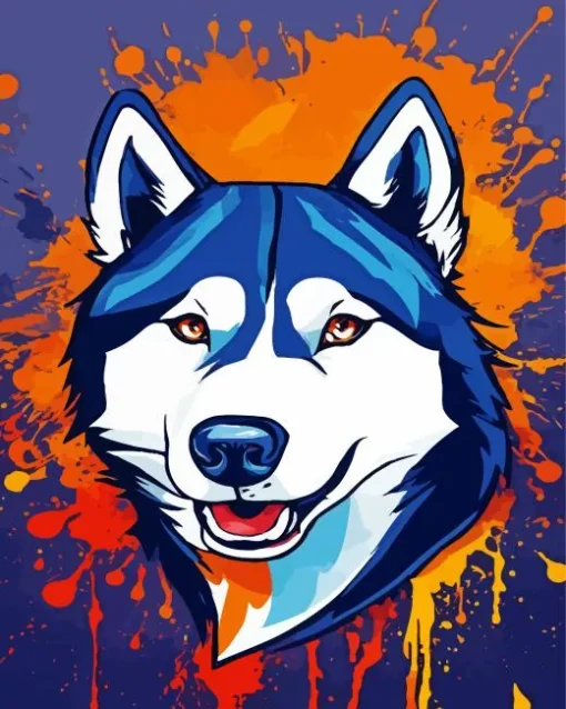 Husky Dog Splash Diamond Painting