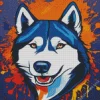 Husky Dog Splash Diamond Painting