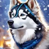 Husky In Snow Diamond Painting