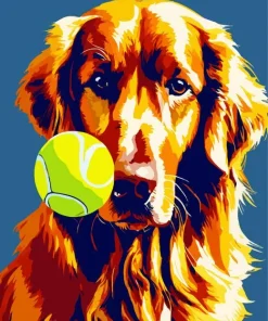 Irish Setter Dog With Tennis Ball Diamond Painting