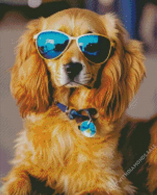 Irish Setter Puppy With Sunglasses Diamond Painting