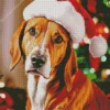 Irish Setter With Santa Hat Diamond Painting