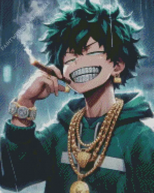 Izuku Midoriya Smoking Diamond Painting