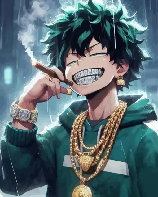 Izuku Midoriya Smoking Diamond Painting