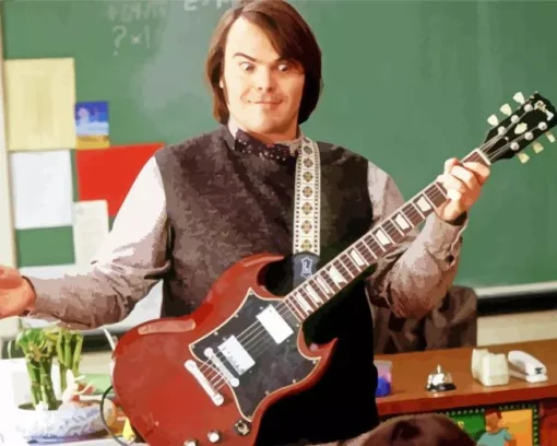 Jack Black With Guitar Diamond Painting