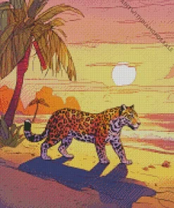 Jaguar And Sunset Diamond Painting