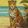 Jaguar In The Beach Diamond Painting