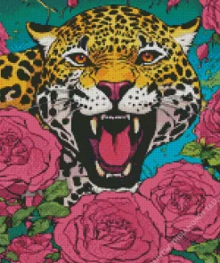 Jaguars In Flowers Diamond Painting